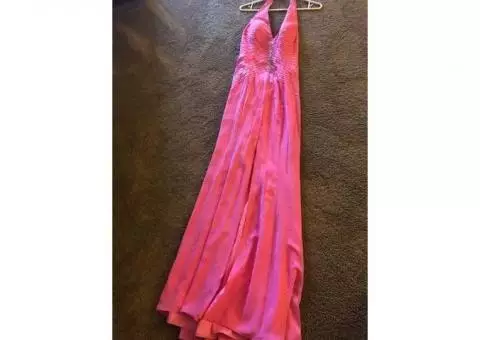 Party Time - Pink, Beaded Long Dress, size 8